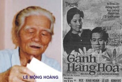 Đạo diễn Lê Mộng Hoàng tờ poster phim Gánh hàng hoa do ông đạo diễn. Ảnh: Gia đình cung cấp.