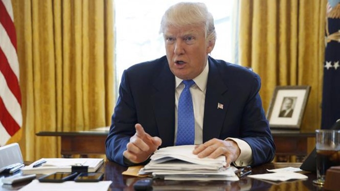 Tổng thống Donald Trump trả lời phỏng vấn của Reuters tại Nhà Trắng ngày 23.2 /// Reuters