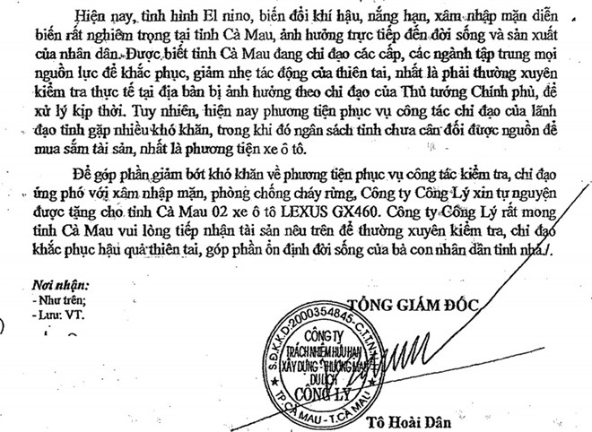 Vi sao cong ty tang Lexus 3 ty cho Ca Mau roi tam ung 25 ty? hinh anh 3