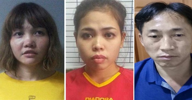 Từ trái sang: Nghi phạm Đoàn Thị Hương, Siti Aisyah và Ri Jong-chol /// Reuters