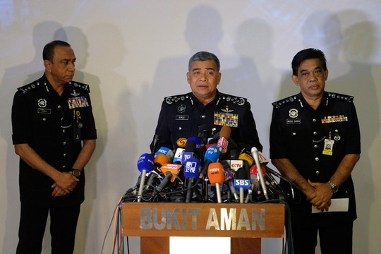 Chánh thanh tra cảnh sát Malaysia Khalid Abu Bakar trong một cuộc họp báo vụ ông Kim Jong-nam Ảnh: REUTERS 