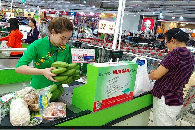 Giá chuối già hương tại Big C giá 5.900 đồng/kg