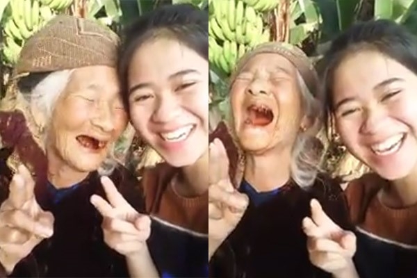 Ba noi 93 tuoi quay clip tao dang xi tin cung chau gai hinh anh 1