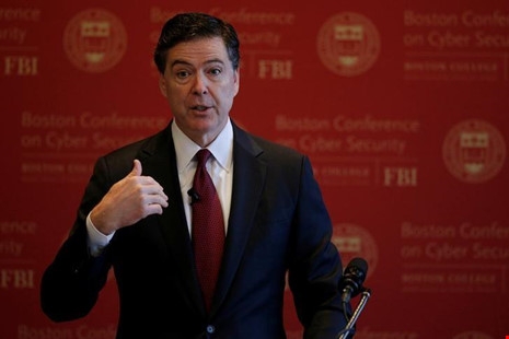 Giám đốc FBI James Comey phát biểu tại một hội nghị về an ninh mạng ở Boston, Massachusetts (Mỹ) ngày 8-3. Ảnh: REUTERS
