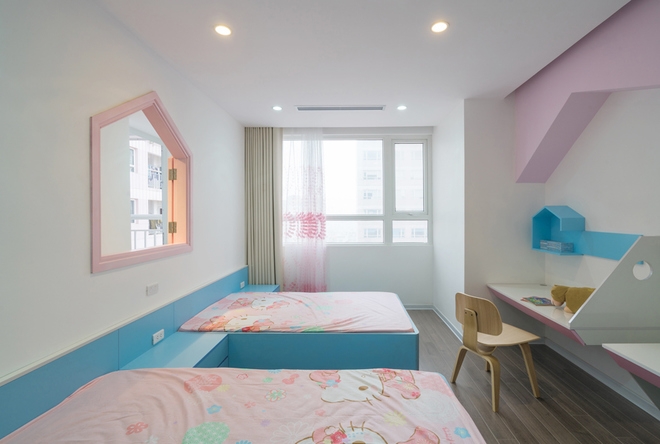 Bố mẹ Hà Nội làm phòng đẹp như cổ tích cho hai con gái