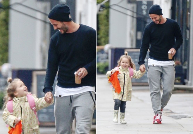 Khoanh khac David Beckham nam tay con gai 'gay bao' mang hinh anh 2