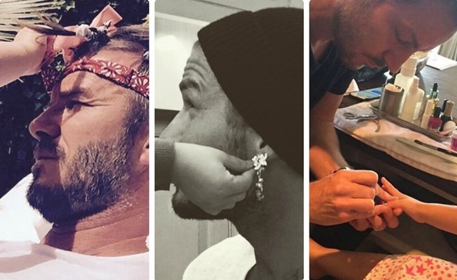 Khoanh khac David Beckham nam tay con gai 'gay bao' mang hinh anh 4