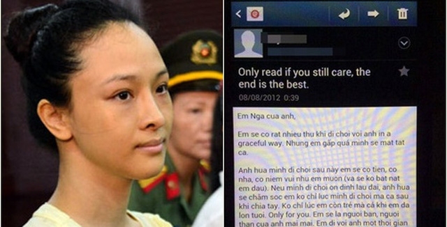 Hoa hậu Phương Nga và những nội dung được cho là ông Cao Toàn Mỹ gửi cho Nga qua email