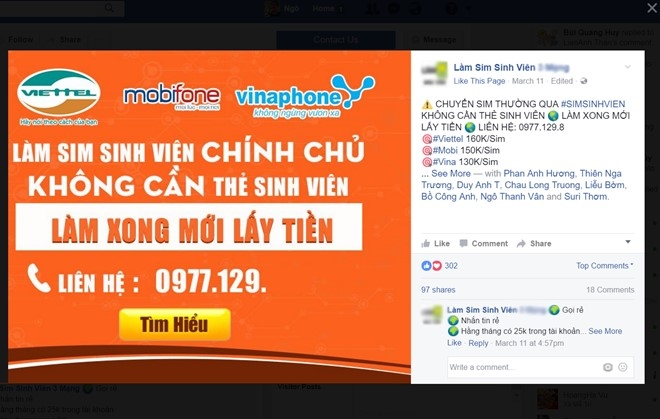 Tra 150.000 dong qua mang de duoc xai SIM lam sinh vien hinh anh 1