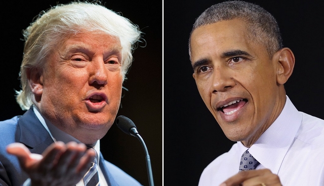  Tổng thống Mỹ Donald Trump (trái) và người tiền nhiệm. (Ảnh: Getty) 