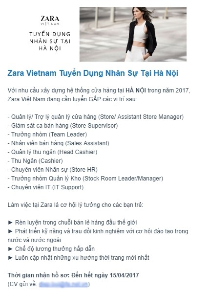 Zara gap rut tuyen dung, chuan bi mo cua hang dau tien tai Ha Noi? hinh anh 1