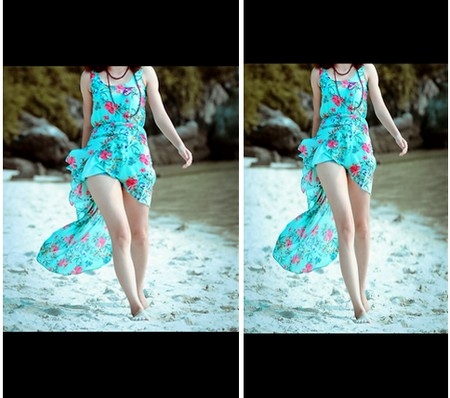 Hình ảnh trước và sau khi được ứng dụng “kéo dài” chân