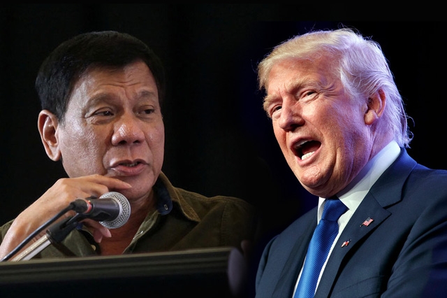 Tổng thống Mỹ Donald Trump (phải) và người đồng cấp Philippines Rodrigo Duterte (Ảnh: Philstar)