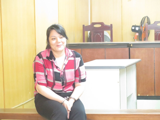 Bị cáo Hoa tại phiên tòa trước.
