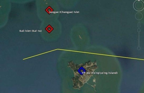 Tương quan vị trí giữa đảo Jangjae (Triều Tiên) và đảo