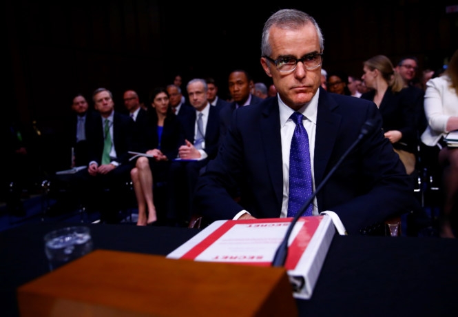 Quyền Giám đốc FBI Andrew McCabe tại cuộc điều trần hôm qua  /// Ảnh: Reuters
