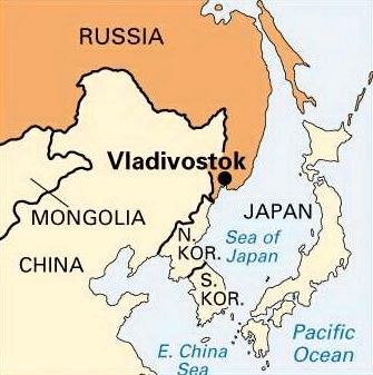 Vị trí vùng Vladivostok, Nga. Đồ họa: Edourdoo.