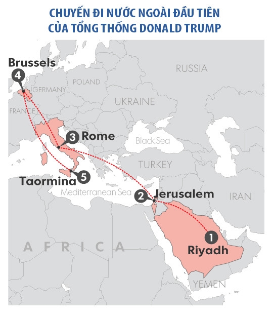 Tong thong Trump dap xuong Saudi Arabia sau dem khong ngu hinh anh 3