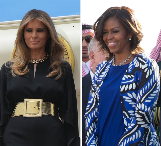 Tranh cai ve trang phuc cua vo con ong Trump o Saudi Arabia hinh anh 1