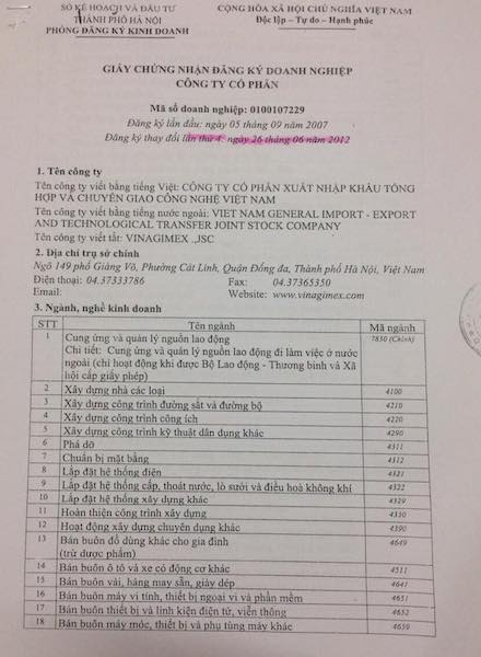 Công ty xuất khẩu lao động lập lờ sử dụng con dấu của Liên minh HTX Việt Nam