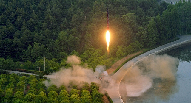 Hình ảnh được cho là chụp vụ phóng tên lửa của Triều Tiên hôm 29/5 (Ảnh: KCNA)