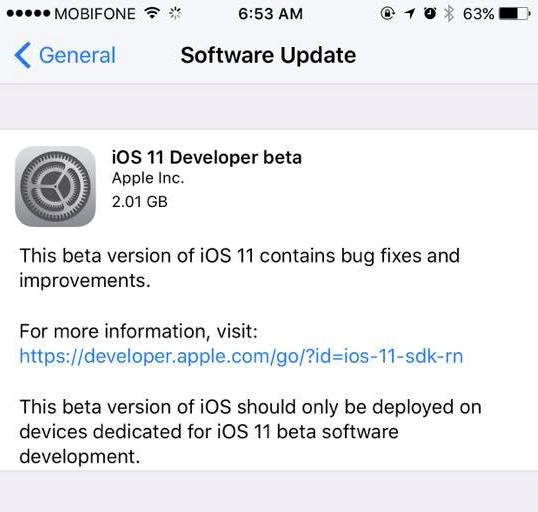 Cach tai va cai dat iOS 11 beta cho iPhone hinh anh 1