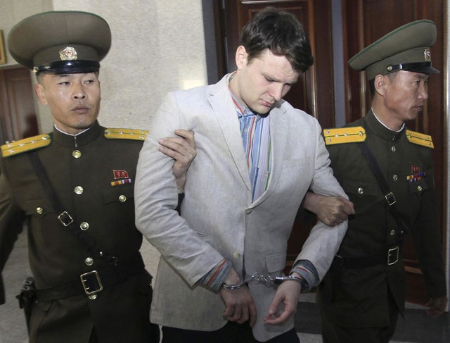 Otto Warmbier khi bị Triều Tiên bắt giữ (Ảnh: Getty)