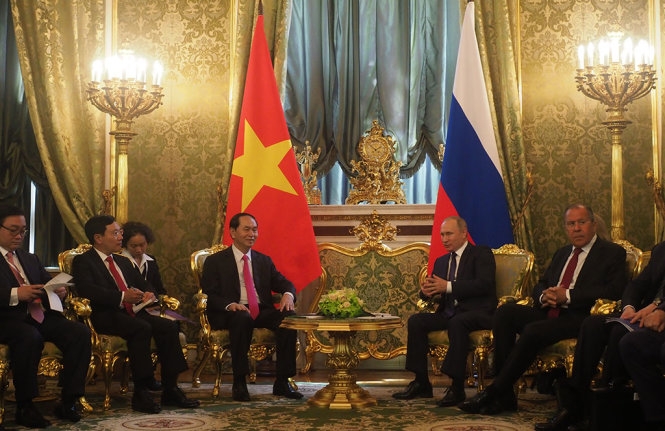 Chủ tịch nước Trần Đại Quang hội đàm với Tổng thống Putin 