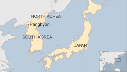Vị trí Banghyon, tỉnh Bắc Pyongan, Triều Tiên. Đồ họa: BBC.