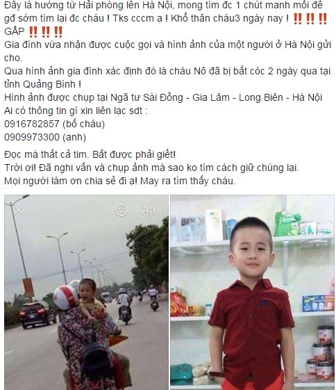 Dân mạng sôi sục với hình ảnh em bé khóc trên đường nghi là bé trai mất tích cách đây 2 ngày - Ảnh 1.
