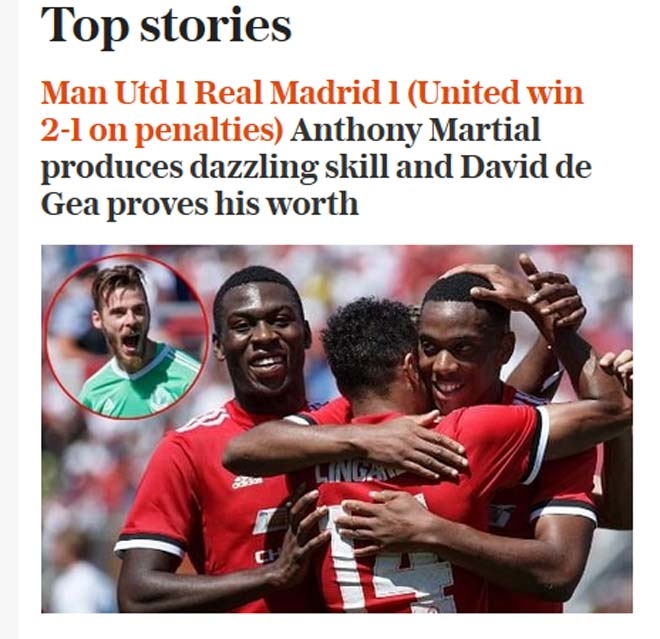 MU đánh bại Real Madrid: Báo chí ví Martial với Messi - 1