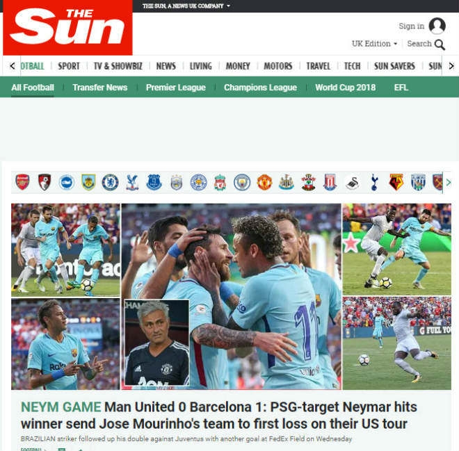 Barca hạ MU: Báo chí mê mệt với Neymar, chê dàn SAO 
