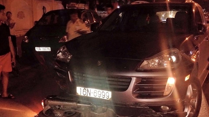 Siêu xe Porsche gây tai nạn liên hoàn tại Hải Phòng /// Ảnh Lê Tân